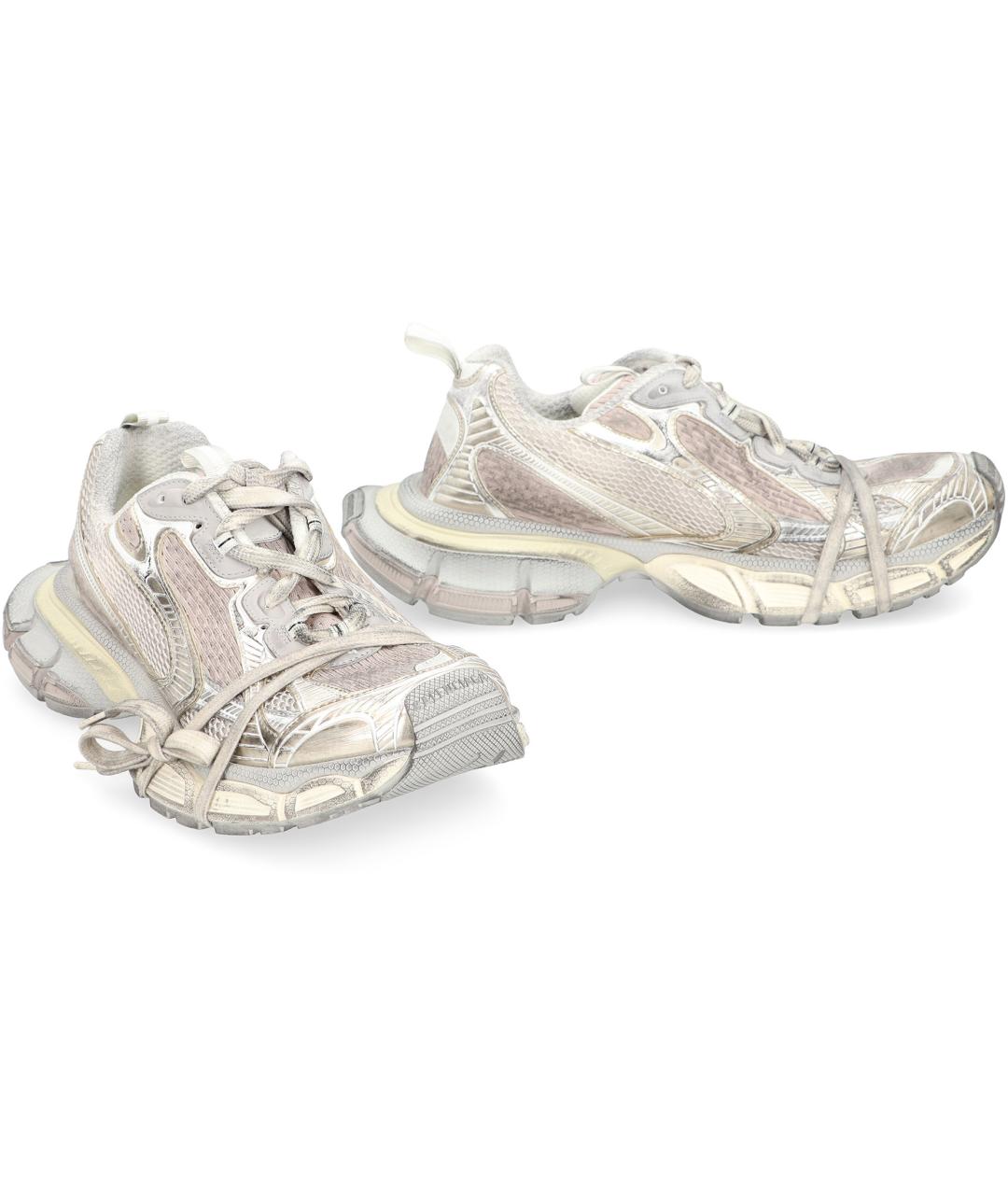 BALENCIAGA Бежевые синтетические низкие кроссовки / кеды, фото 3