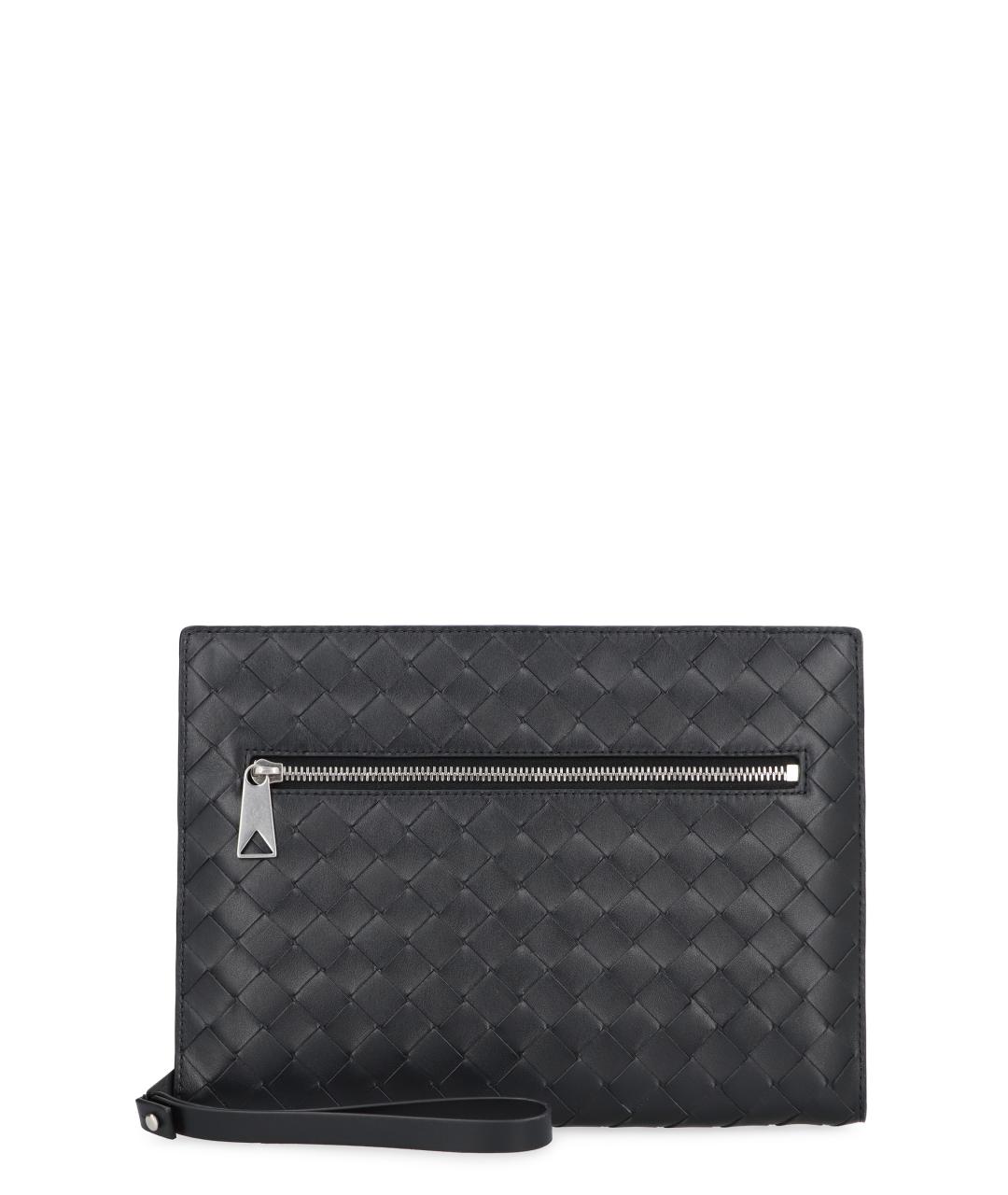 BOTTEGA VENETA Черная кожаная барсетка, фото 1