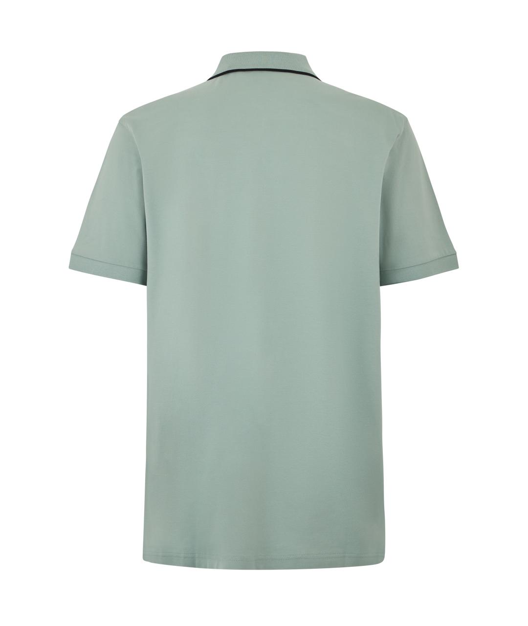 HUGO BOSS Зеленые хлопко-эластановое поло с коротким рукавом, фото 2