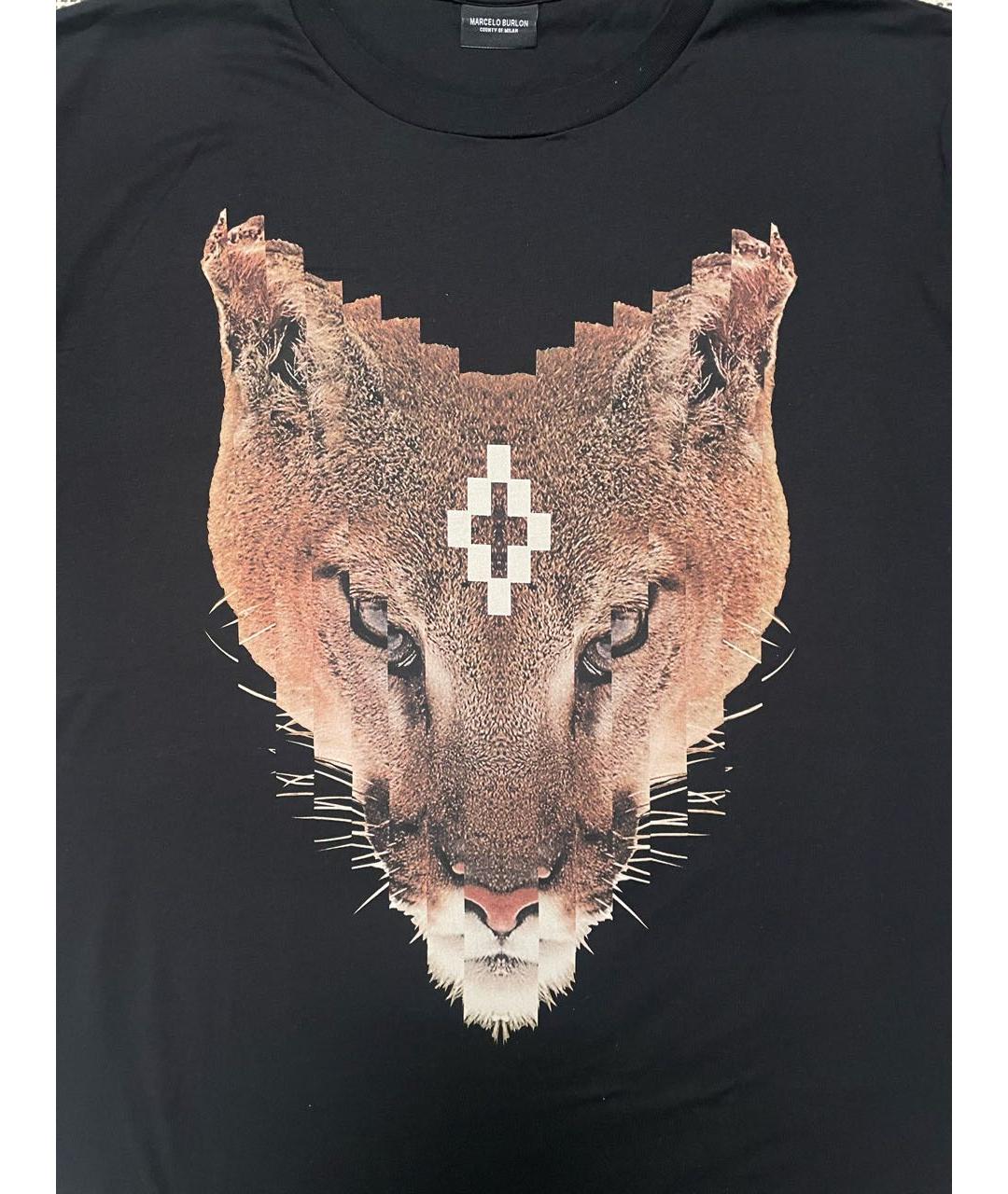 MARCELO BURLON Черная хлопковая футболка, фото 4