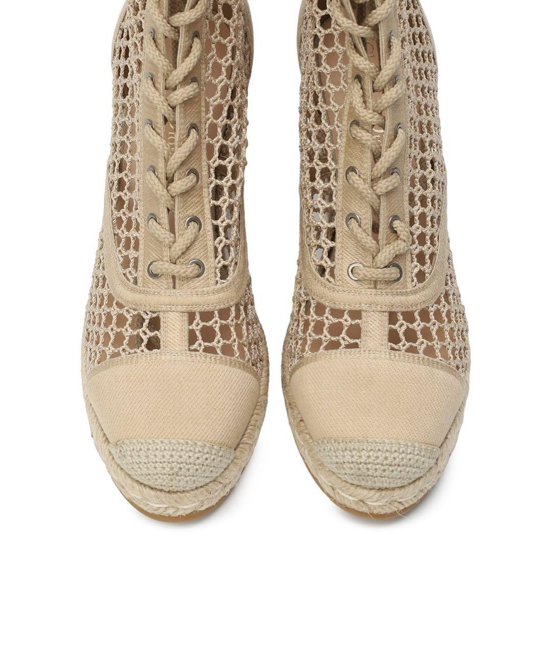 CHRISTIAN DIOR Бежевые замшевые полусапоги, фото 4