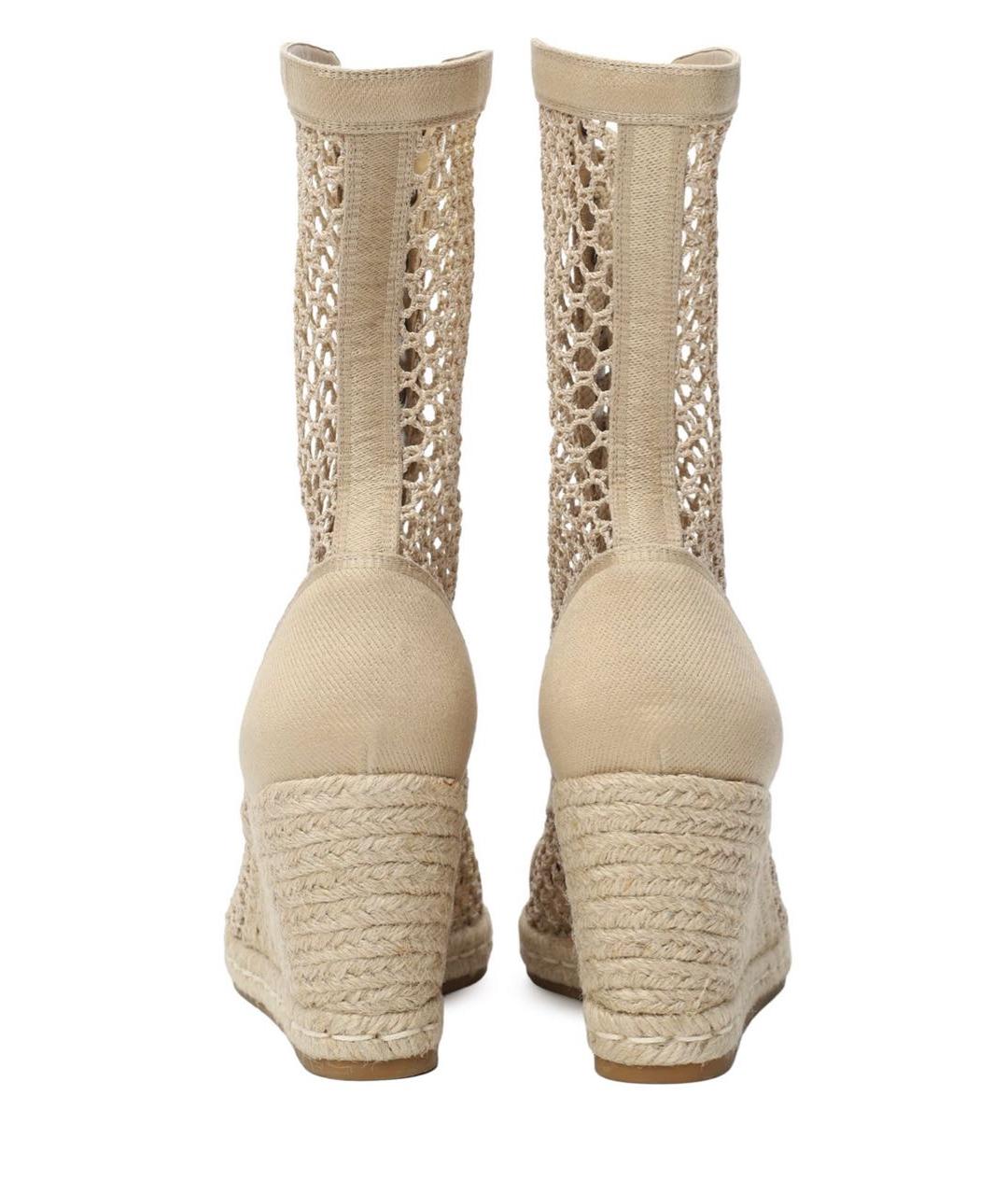 CHRISTIAN DIOR Бежевые замшевые полусапоги, фото 5