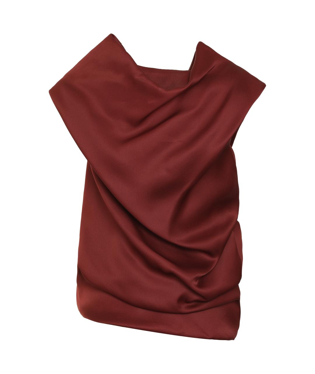 KHAITE Бордовая шелковая блузы, фото 2