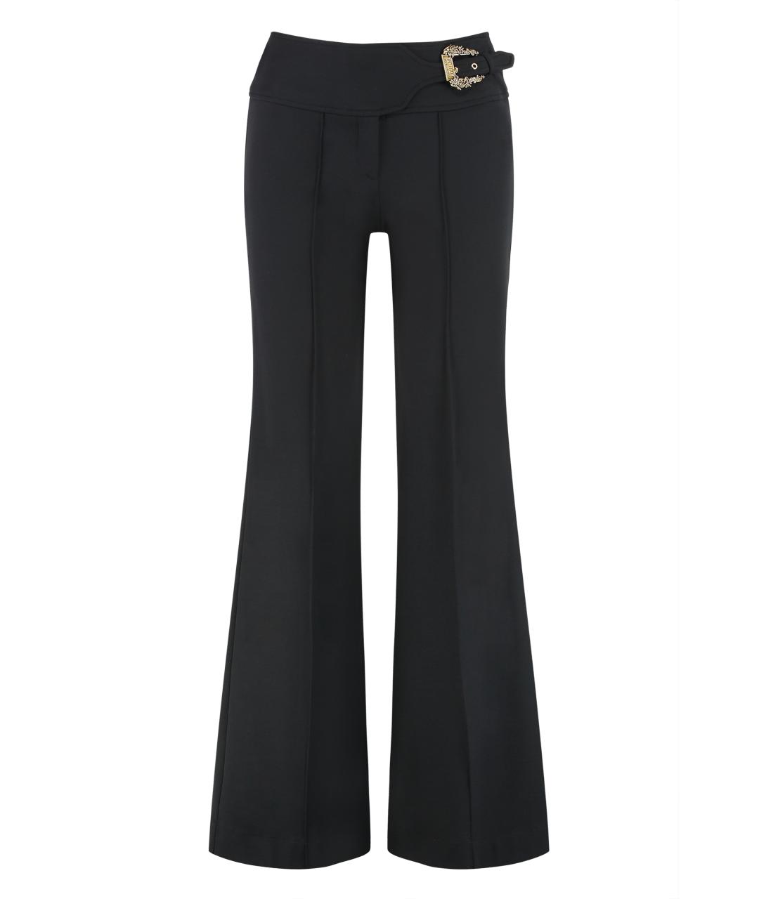 VERSACE JEANS COUTURE Черные вискозные прямые брюки, фото 1