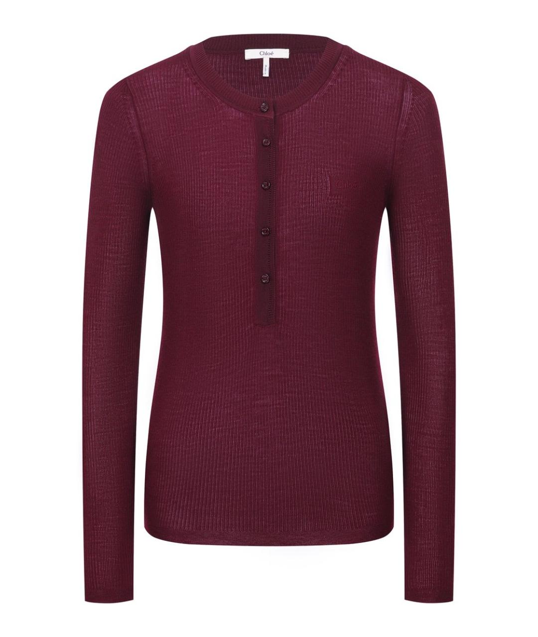 CHLOE Бордовый шерстяной джемпер / свитер, фото 1