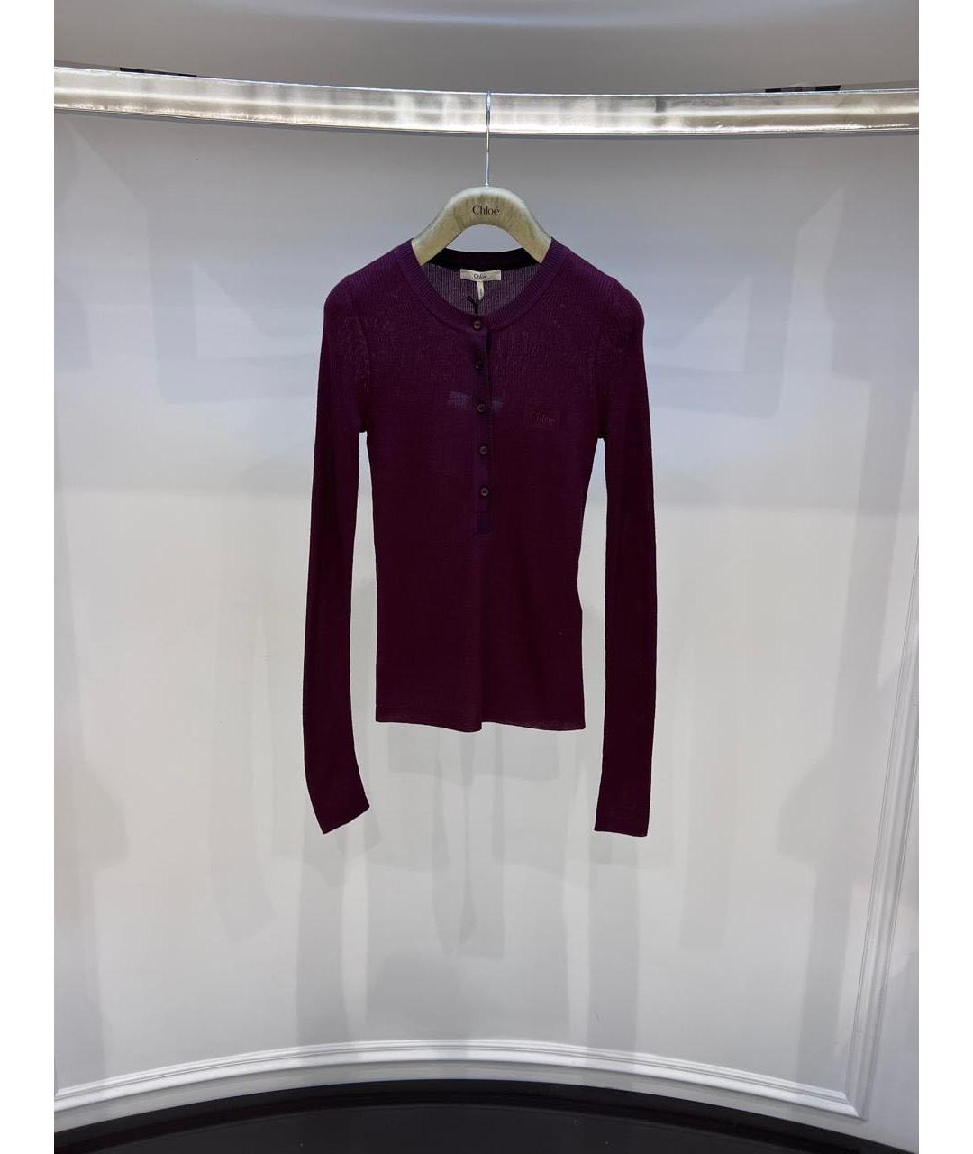 CHLOE Бордовый шерстяной джемпер / свитер, фото 2