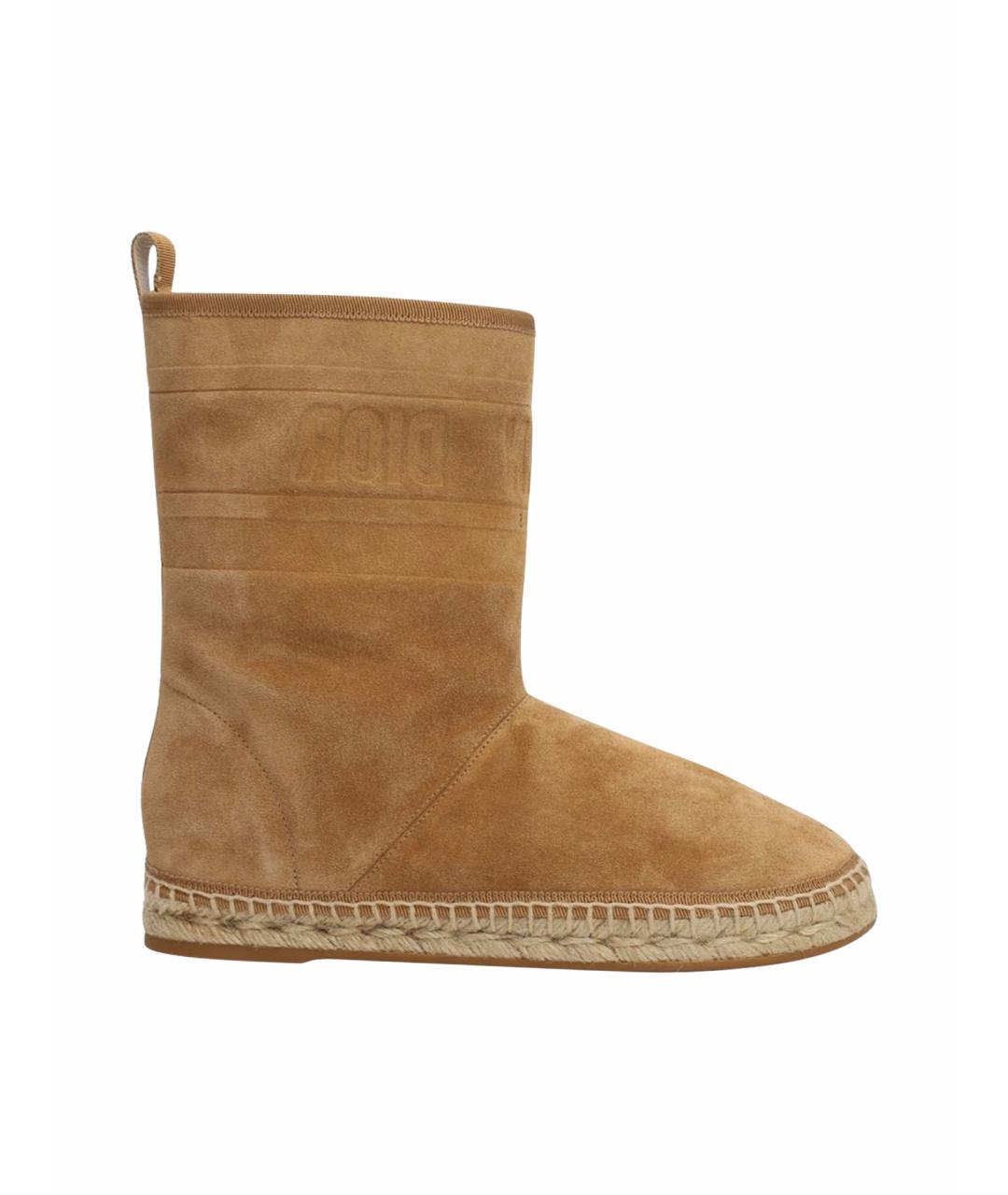 CHRISTIAN DIOR Горчичные замшевые полусапоги, фото 1