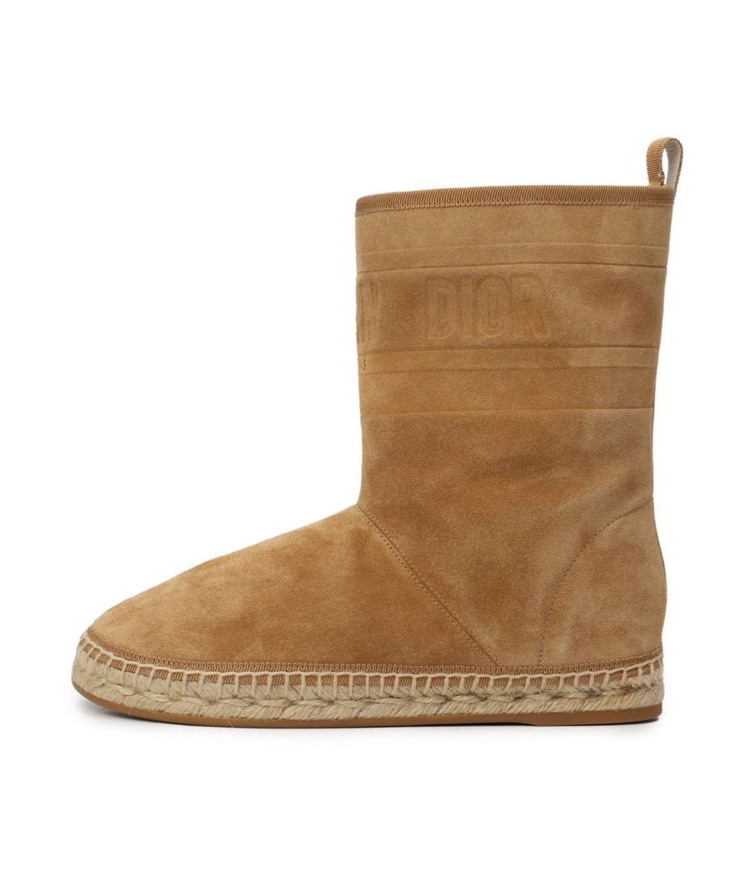 CHRISTIAN DIOR Горчичные замшевые полусапоги, фото 5