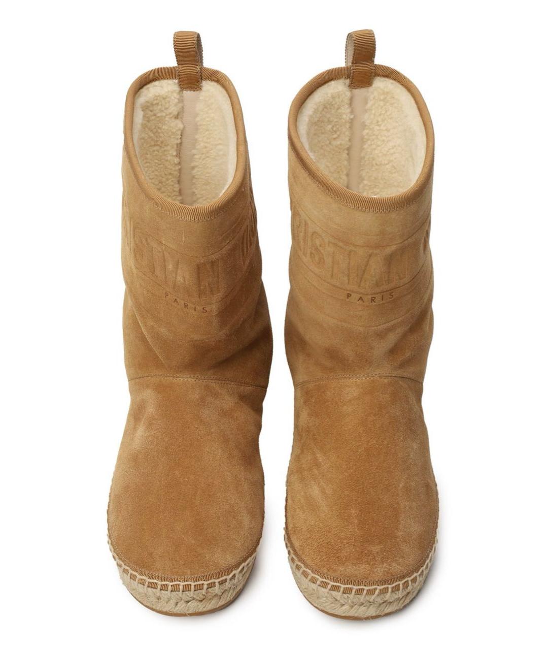 CHRISTIAN DIOR Горчичные замшевые полусапоги, фото 3