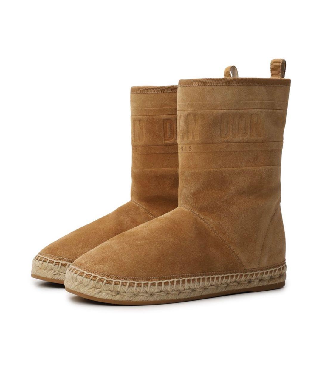 CHRISTIAN DIOR Горчичные замшевые полусапоги, фото 2