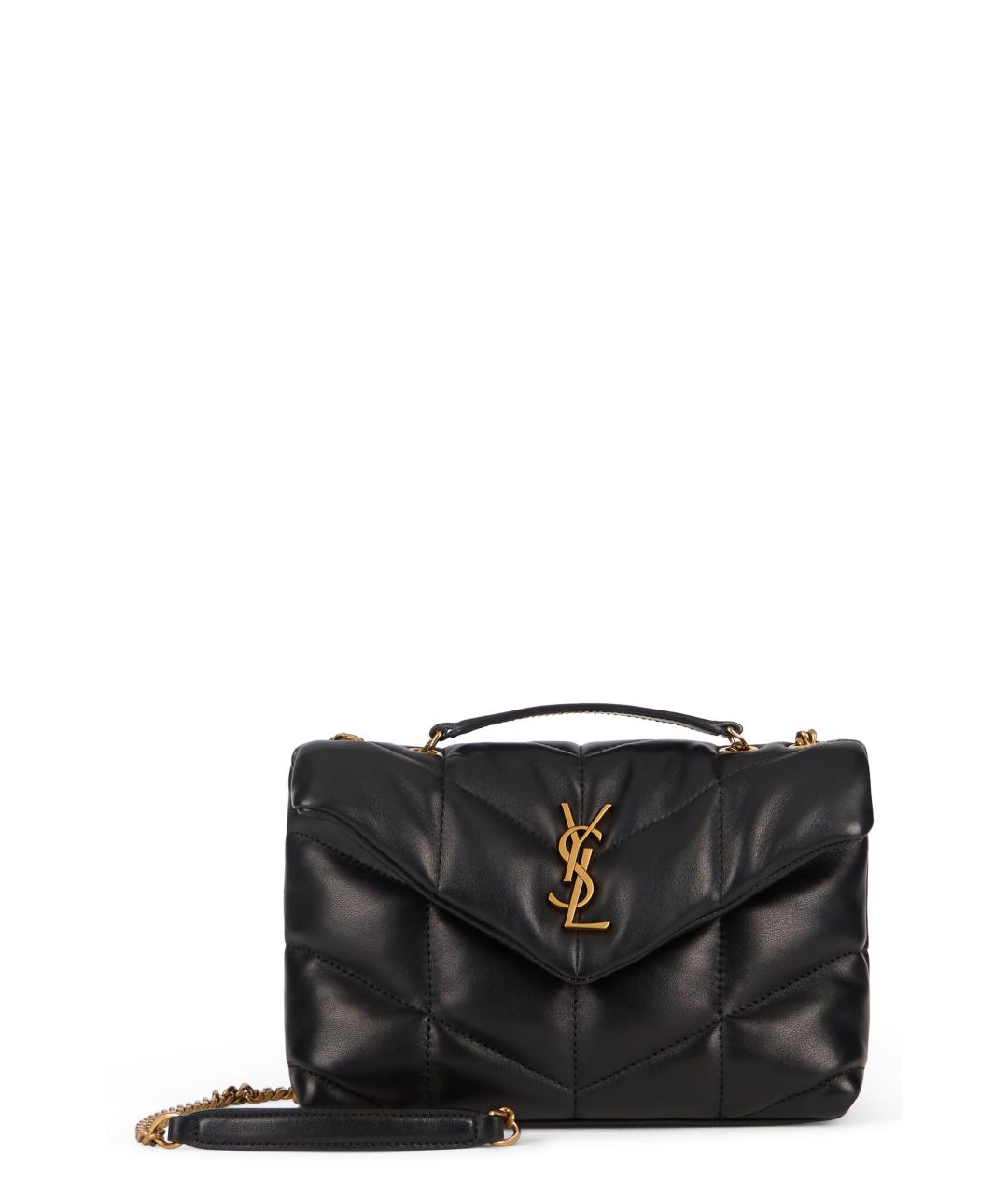SAINT LAURENT Черная кожаная сумка через плечо, фото 1