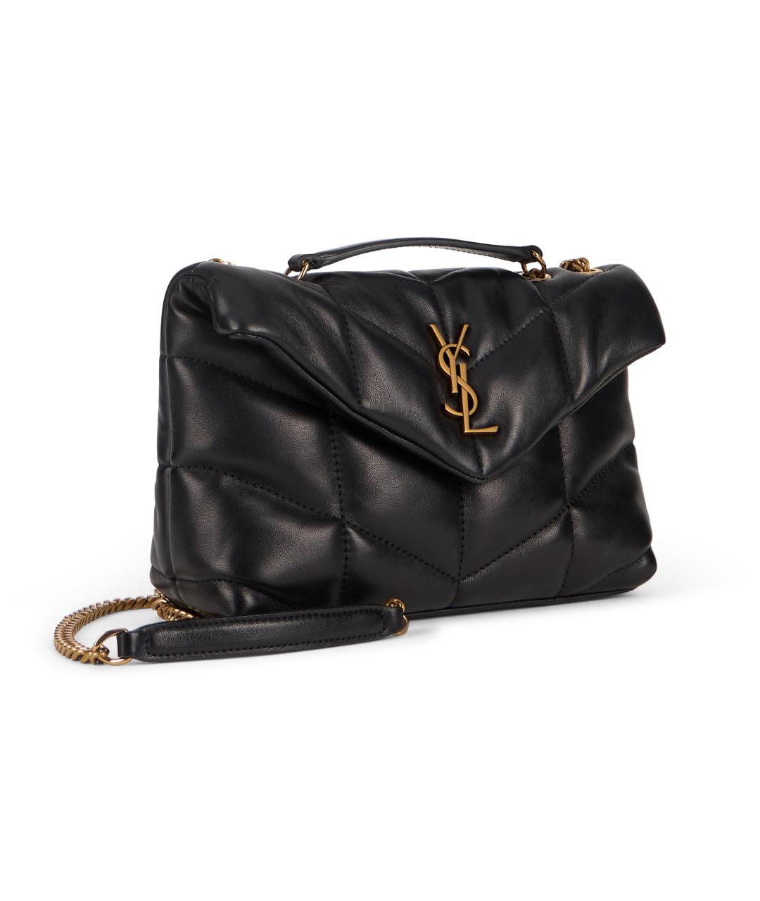 SAINT LAURENT Черная кожаная сумка через плечо, фото 2