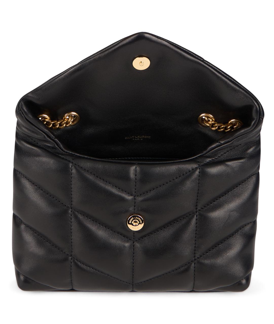 SAINT LAURENT Черная кожаная сумка через плечо, фото 4