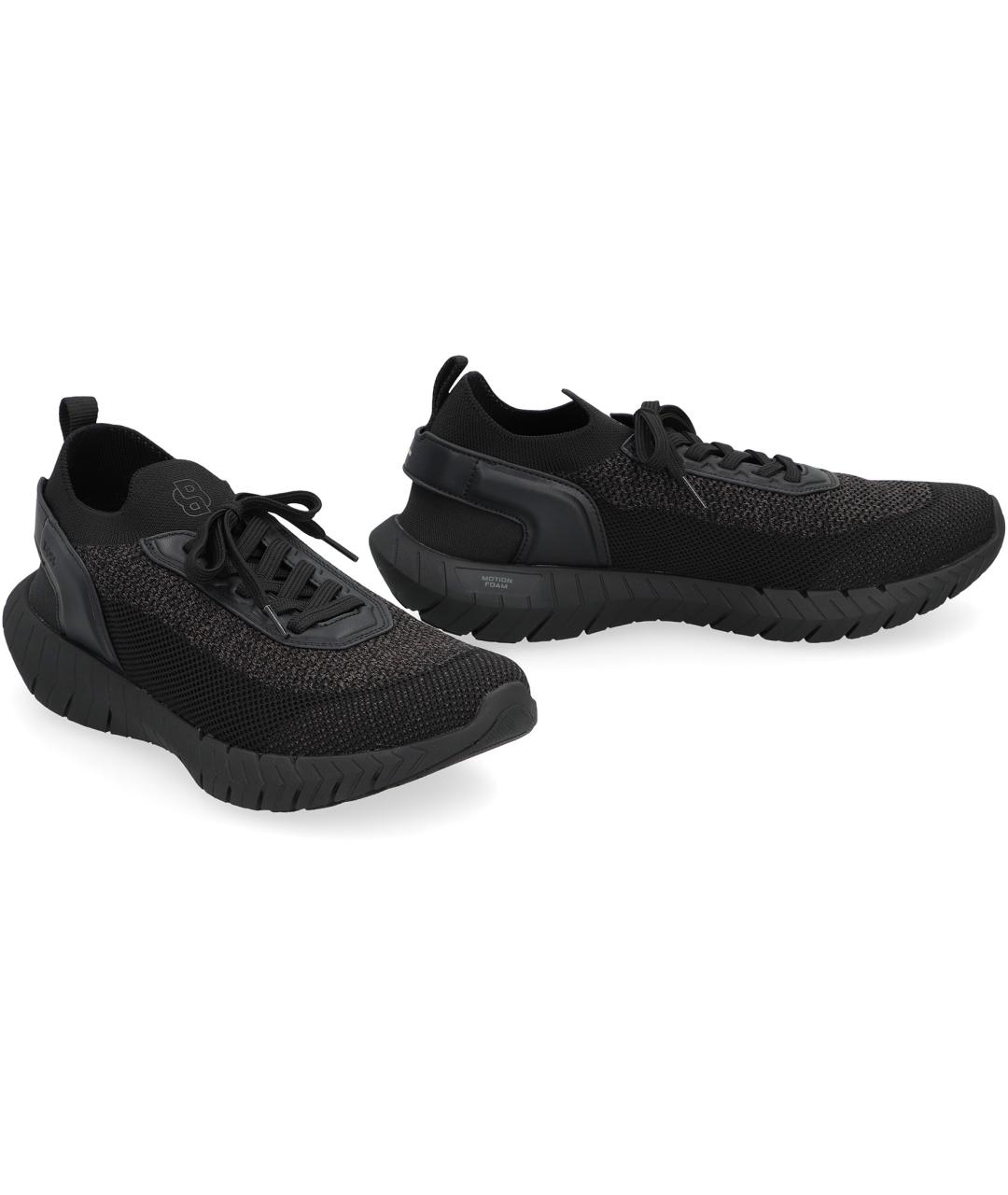 HUGO BOSS Черные синтетические низкие кроссовки / кеды, фото 3