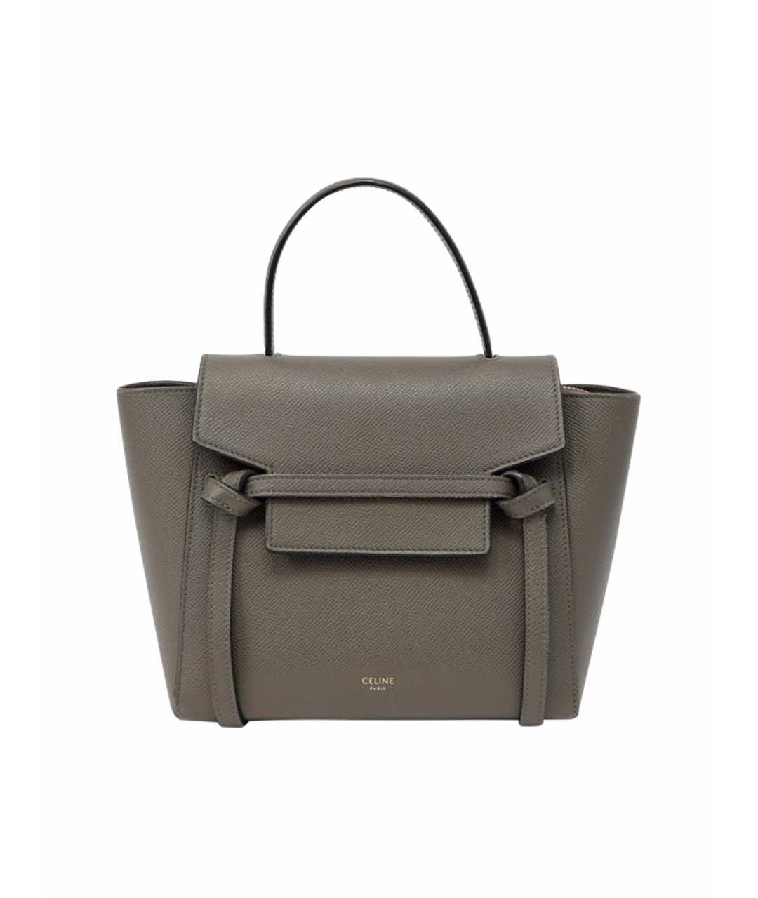 CELINE Антрацитовая кожаная сумка через плечо, фото 1