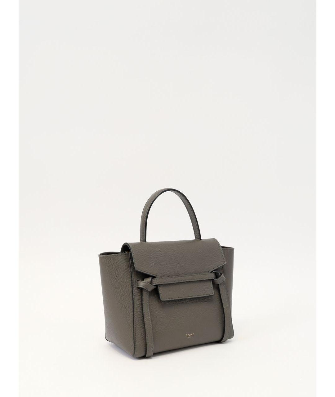 CELINE Антрацитовая кожаная сумка через плечо, фото 3