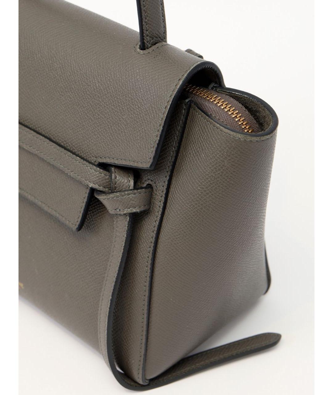 CELINE Антрацитовая кожаная сумка через плечо, фото 7