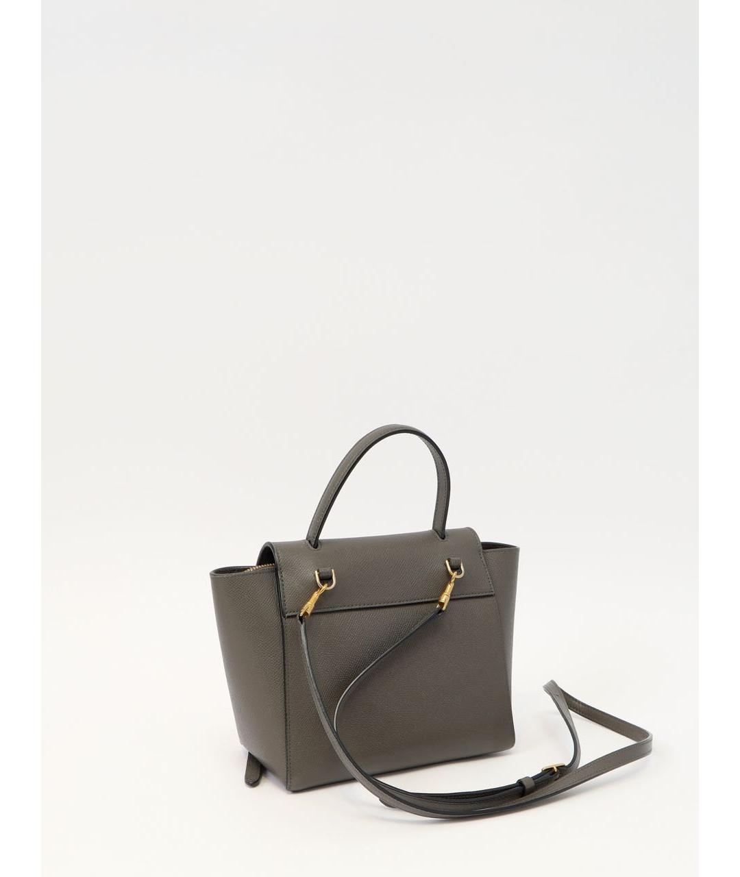 CELINE Антрацитовая кожаная сумка через плечо, фото 4