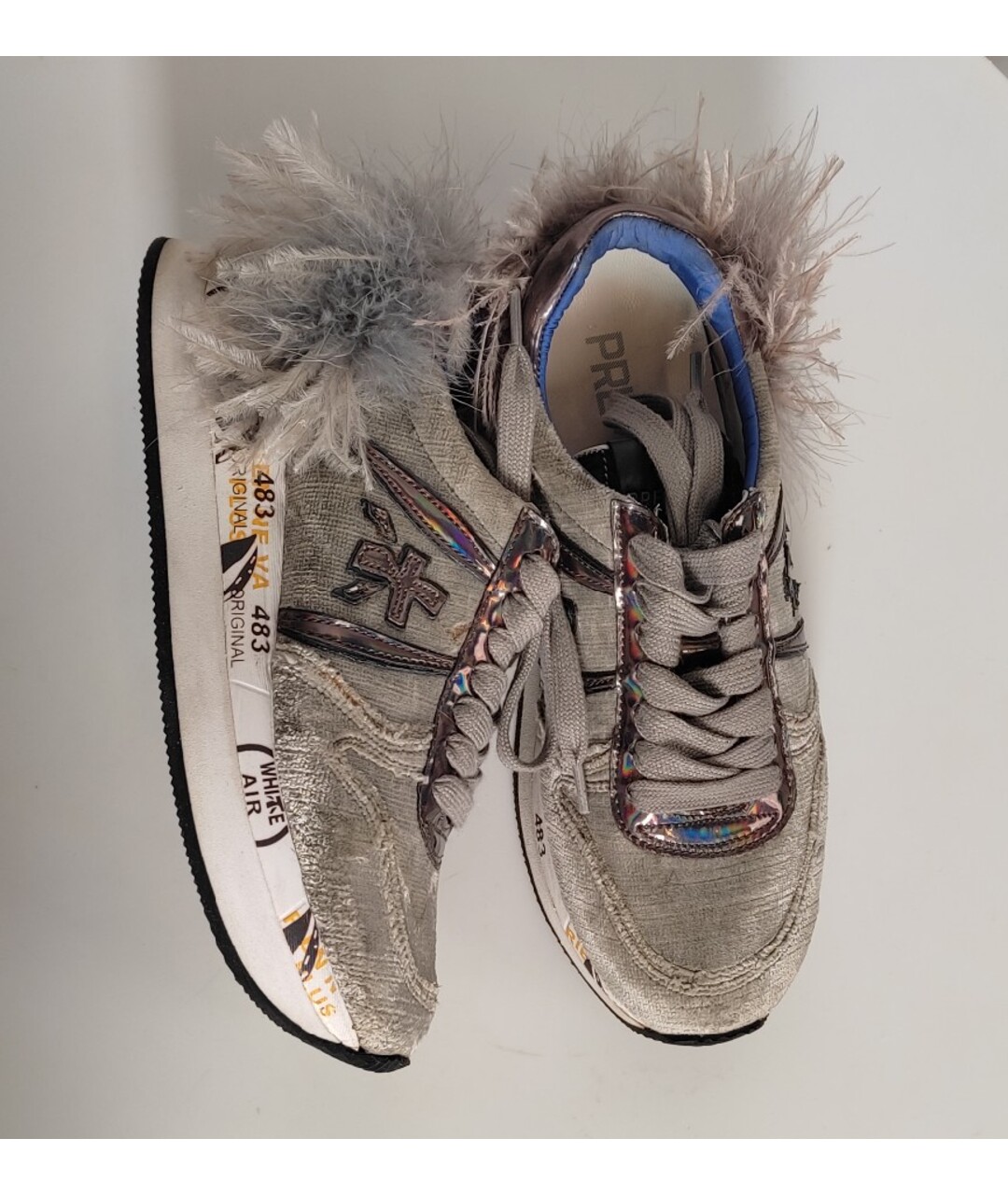 PREMIATA Серые текстильные кроссовки, фото 6