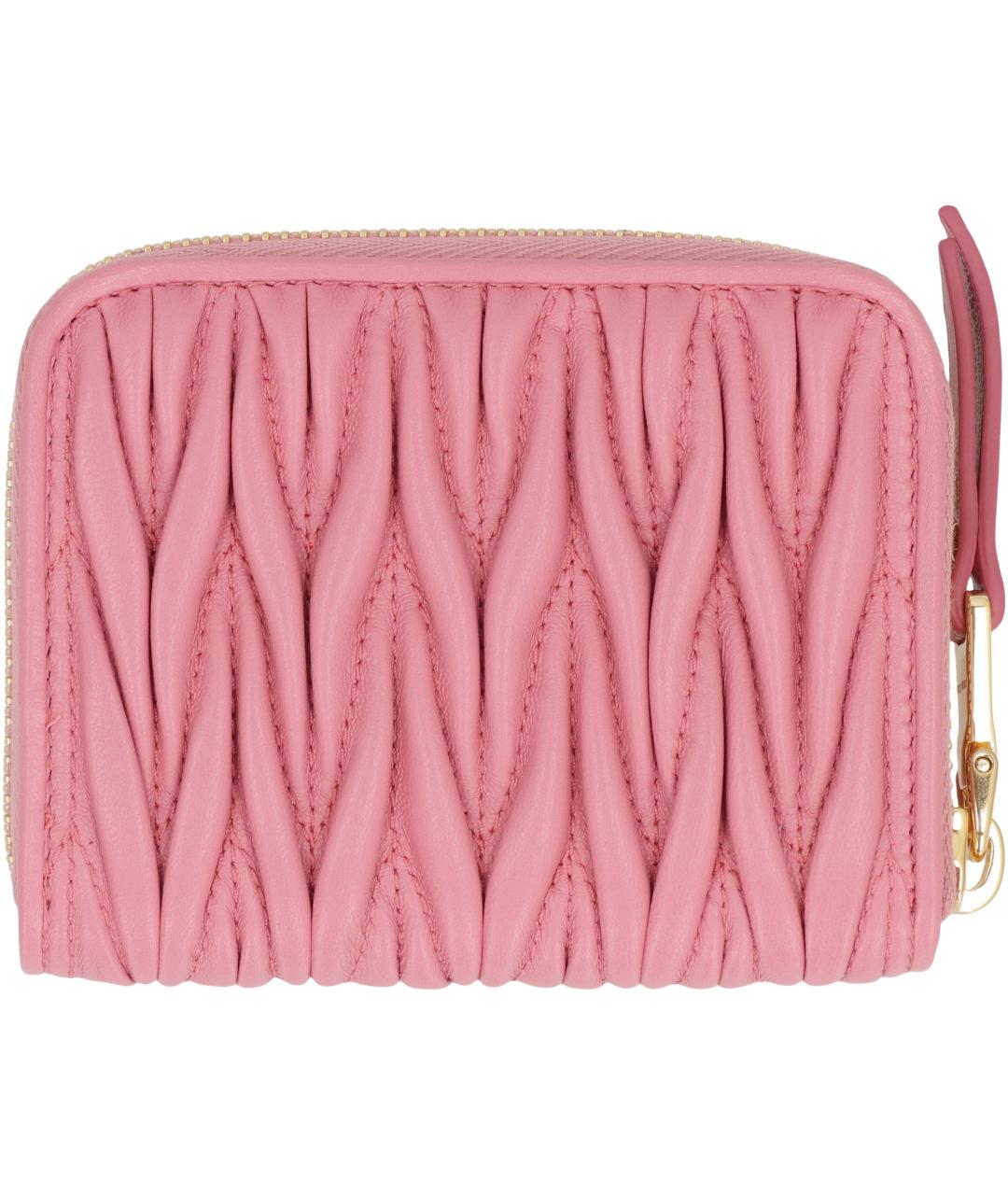 MIU MIU Розовый кожаный кошелек, фото 2