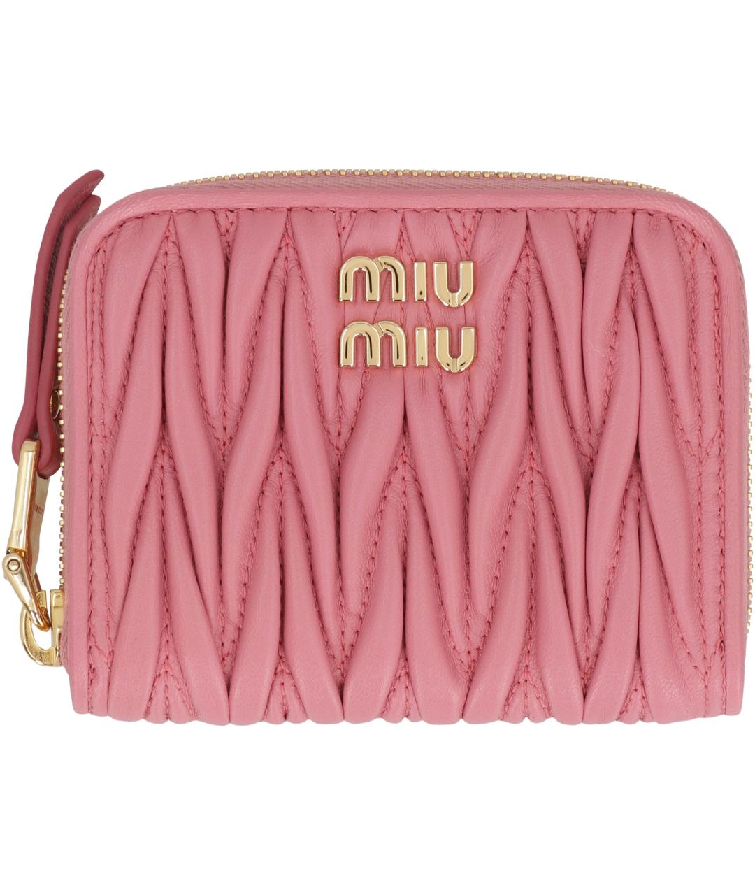 MIU MIU Розовый кожаный кошелек, фото 1
