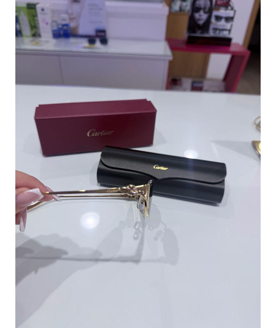 CARTIER Черные металлические солнцезащитные очки, фото 2