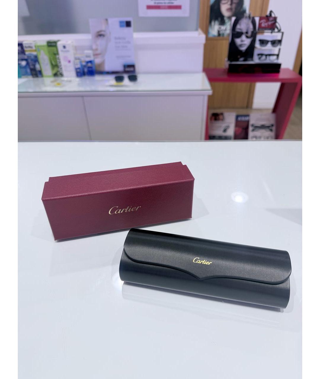 CARTIER Черные металлические солнцезащитные очки, фото 4