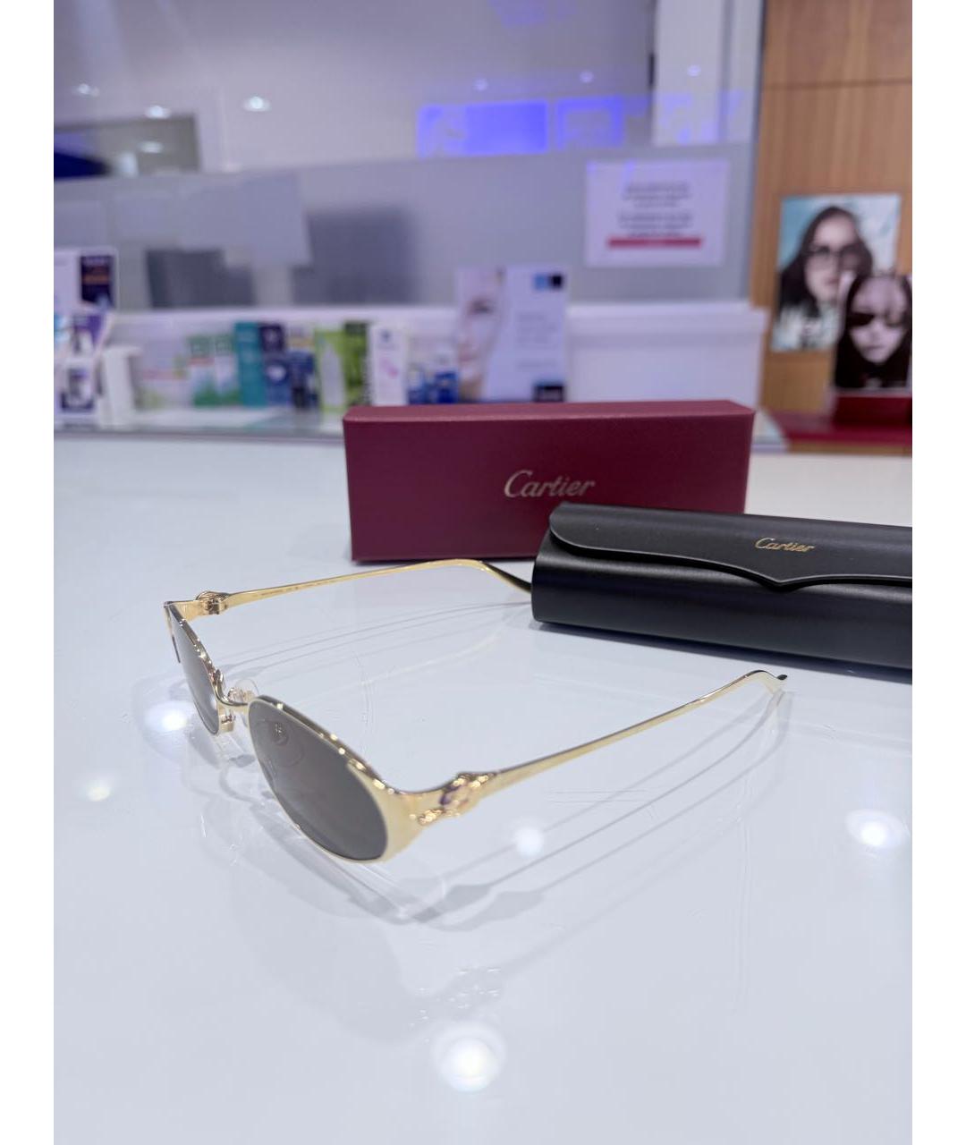 CARTIER Черные металлические солнцезащитные очки, фото 3