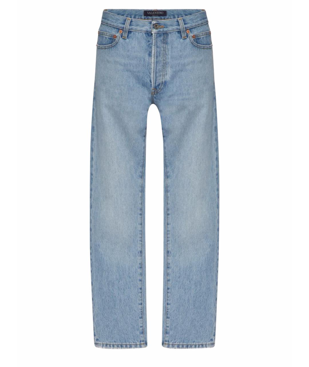 VALENTINO Голубые хлопковые джинсы скинни, фото 1