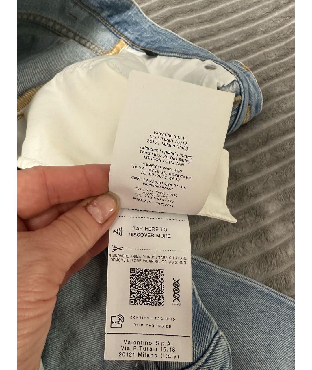 VALENTINO Голубые хлопковые джинсы скинни, фото 6