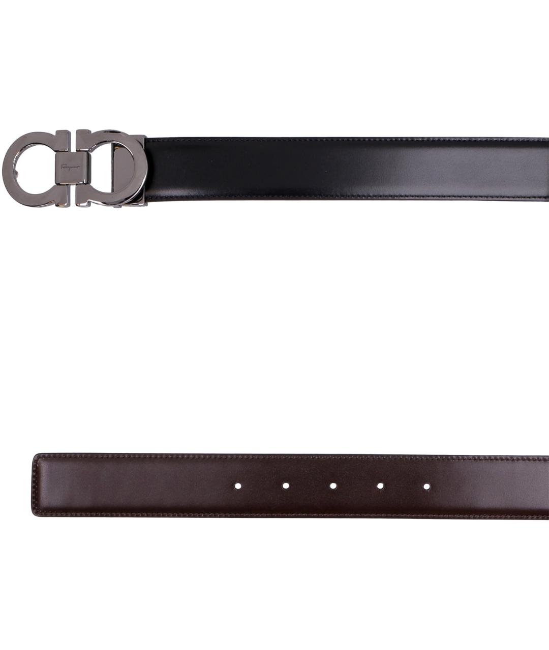 FERRAGAMO Черный кожаный ремень, фото 4