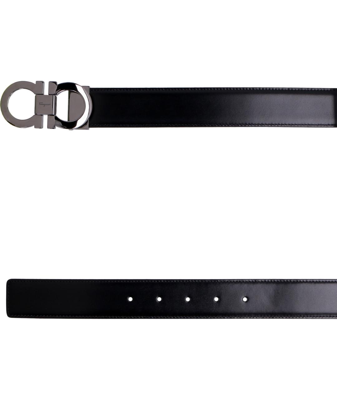 FERRAGAMO Черный кожаный ремень, фото 3