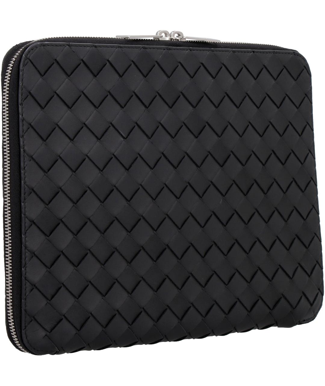 BOTTEGA VENETA Черная кожаная папка для документов, фото 3