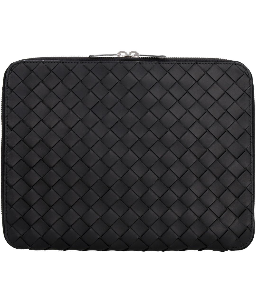 BOTTEGA VENETA Черная кожаная папка для документов, фото 2