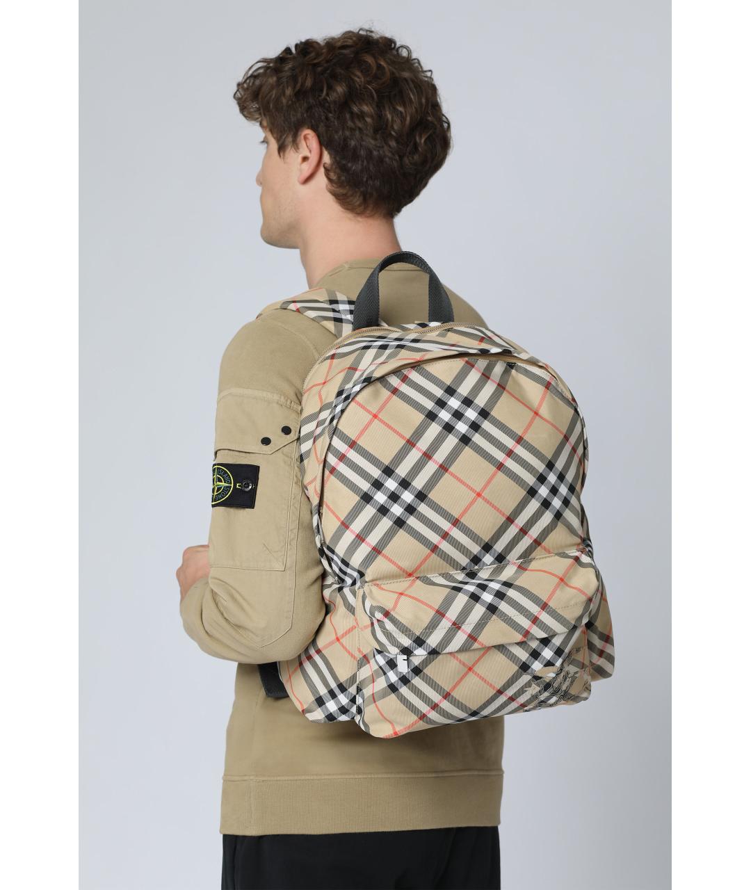 BURBERRY Бежевый синтетический рюкзак, фото 5