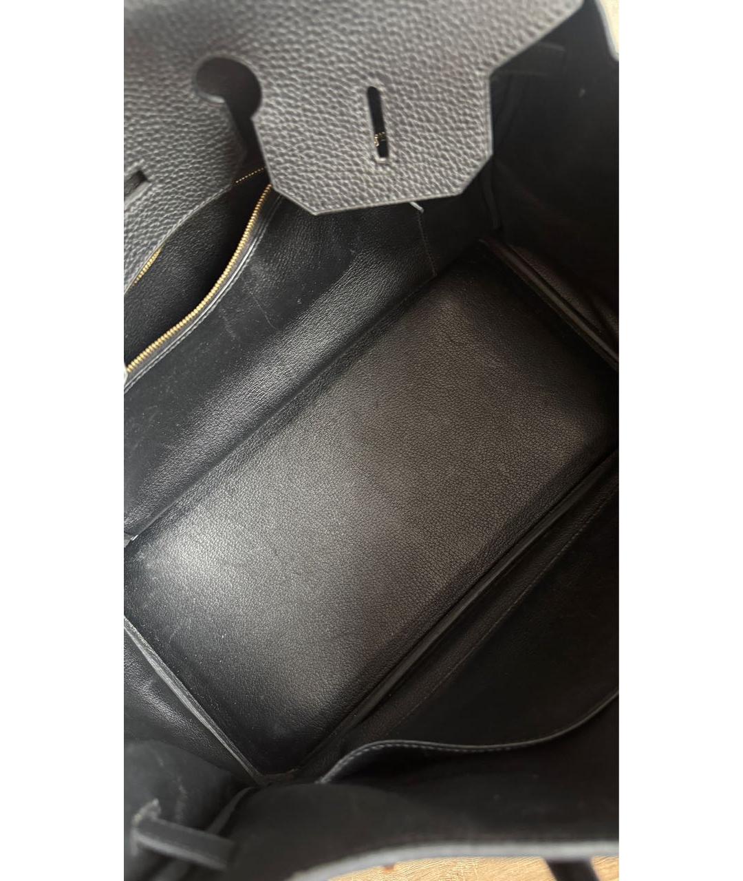 HERMES Черная кожаная сумка с короткими ручками, фото 3