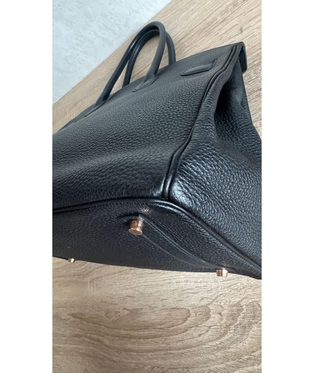 HERMES Черная кожаная сумка с короткими ручками, фото 6
