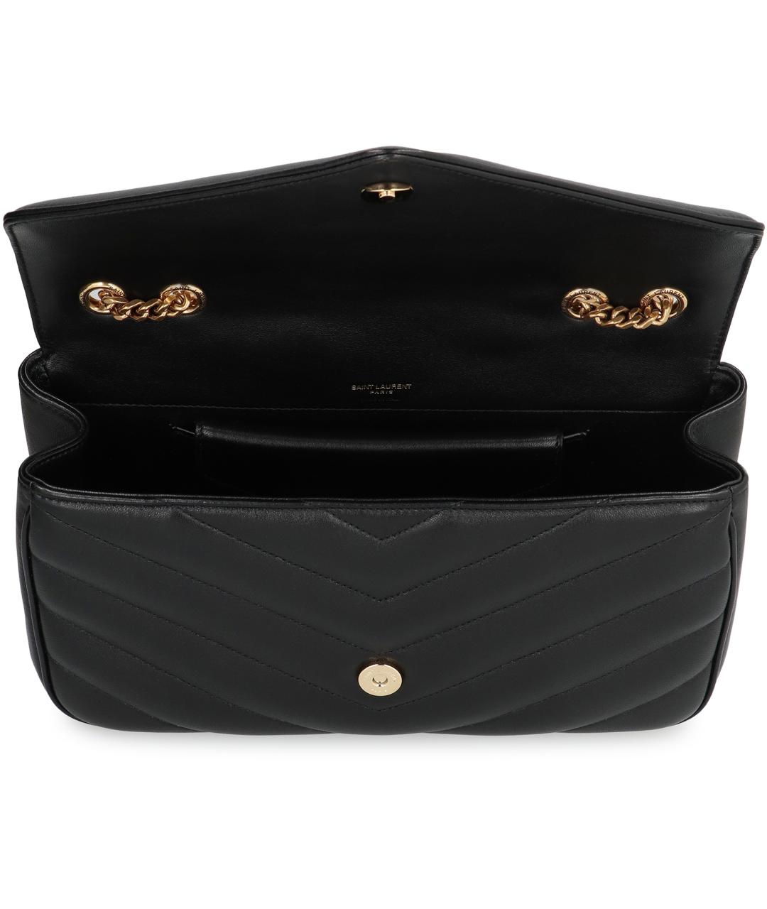 SAINT LAURENT Черная кожаная сумка через плечо, фото 4