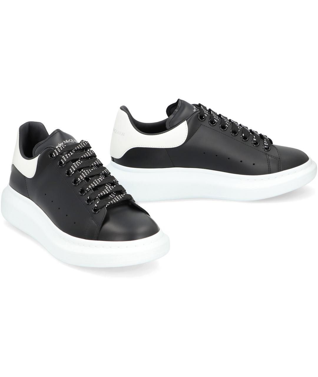 ALEXANDER MCQUEEN Черные кожаные низкие кроссовки / кеды, фото 3