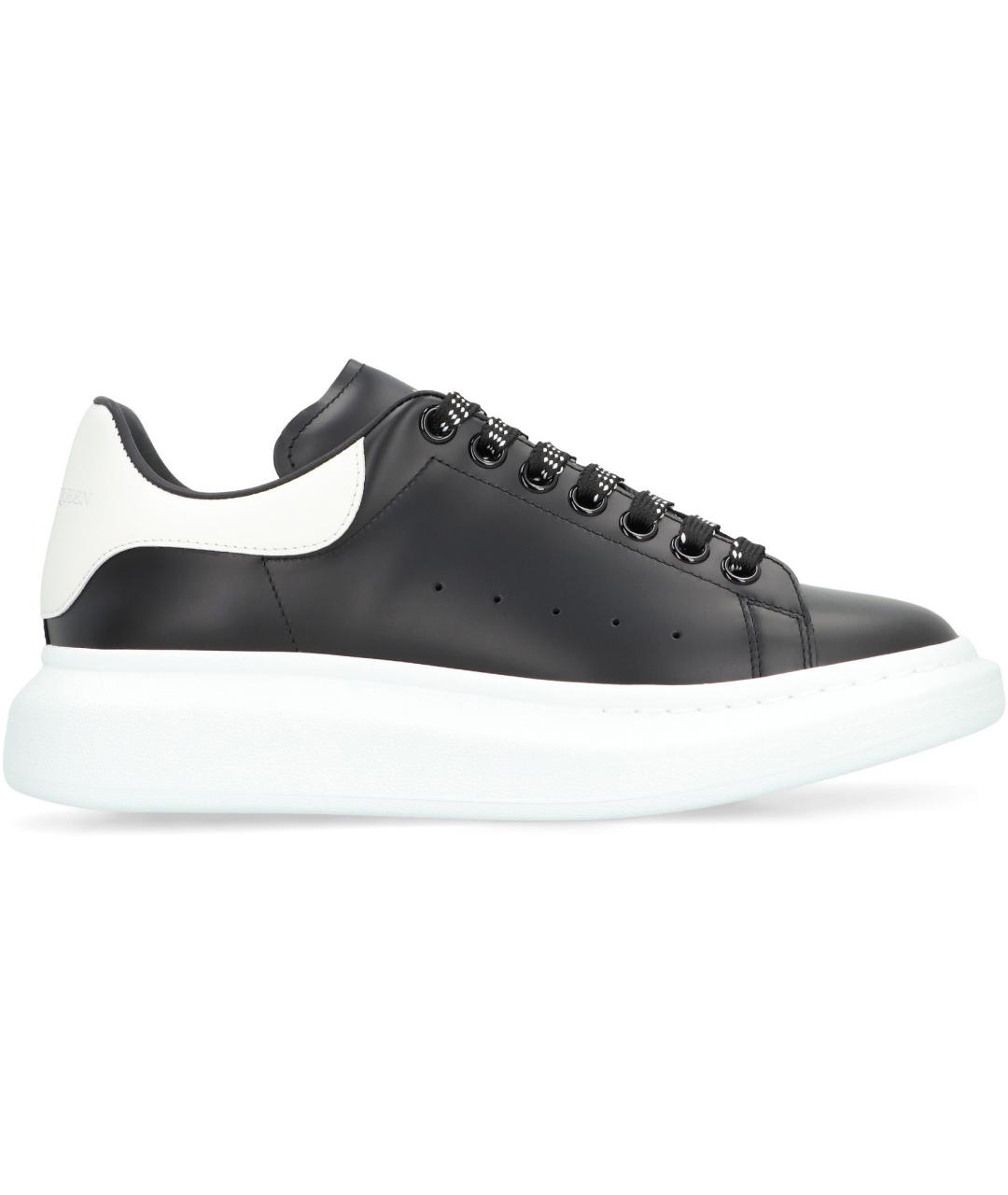 ALEXANDER MCQUEEN Черные кожаные низкие кроссовки / кеды, фото 2