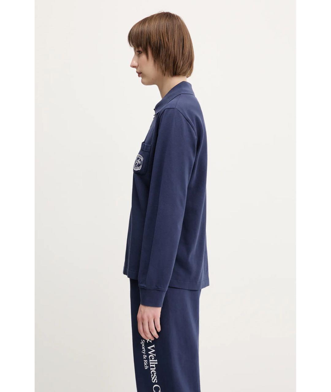 SPORTY AND RICH Темно-синяя спортивная куртка, фото 8