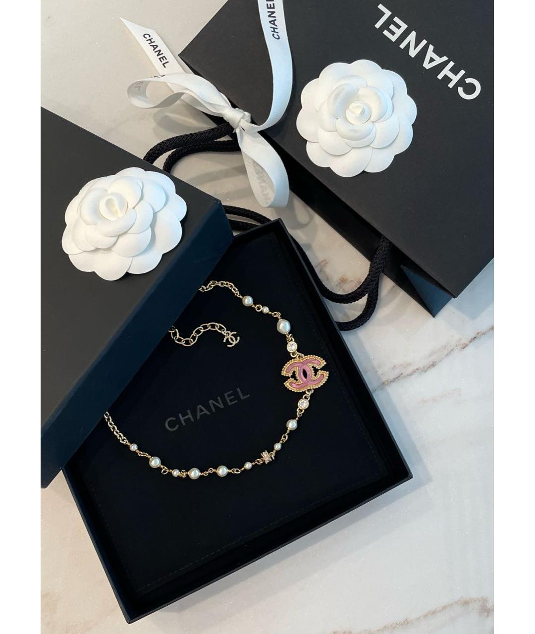 CHANEL Золотое металлическое колье, фото 7