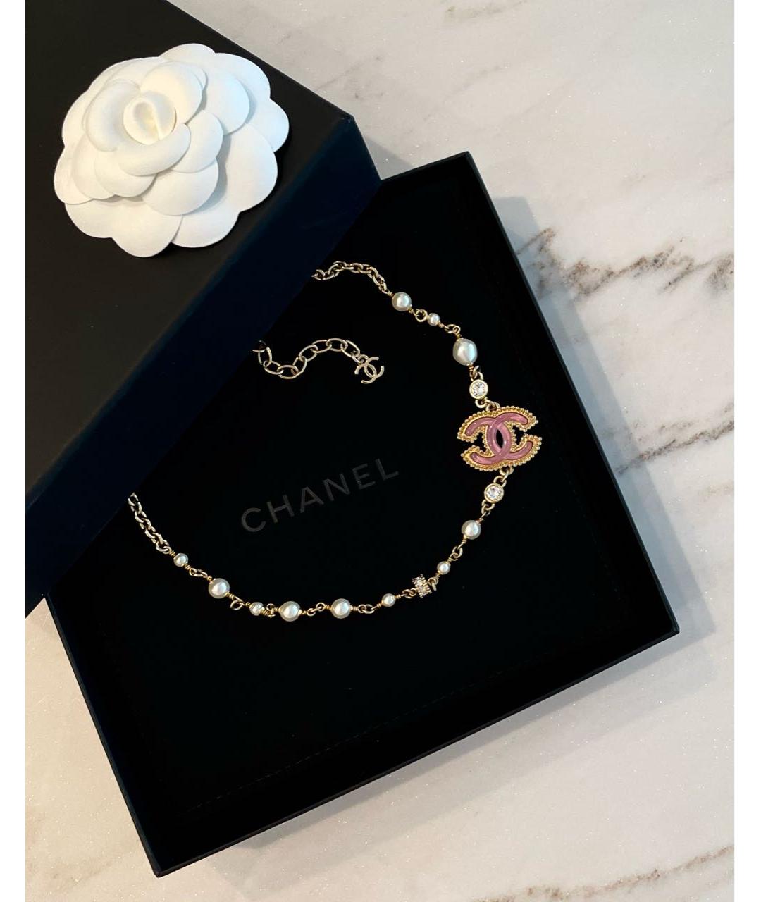 CHANEL Золотое металлическое колье, фото 5