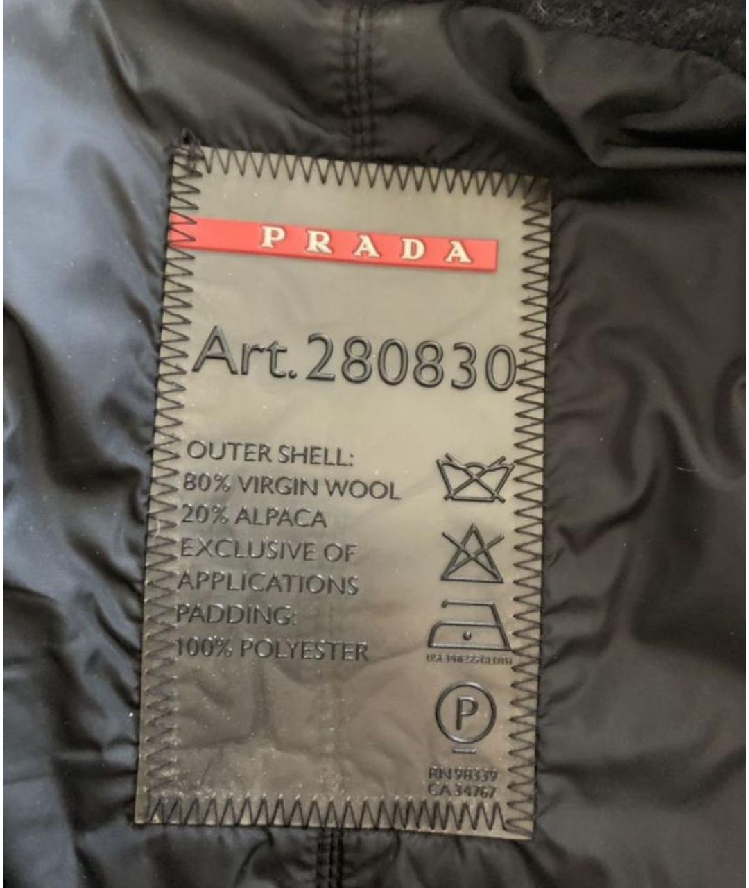 PRADA Антрацитовое шерстяное пальто, фото 7