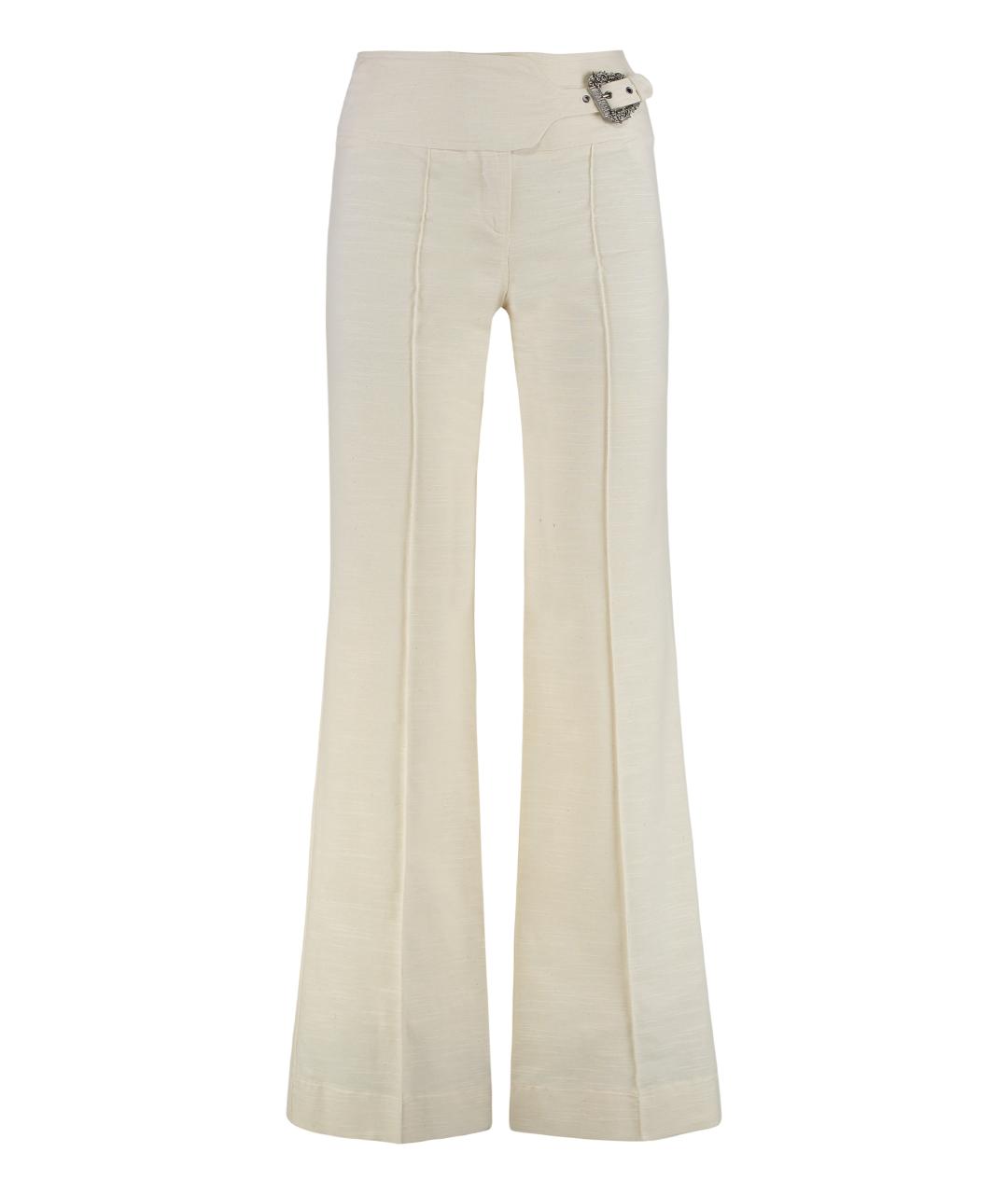 VERSACE JEANS COUTURE Бежевые хлопковые прямые брюки, фото 1