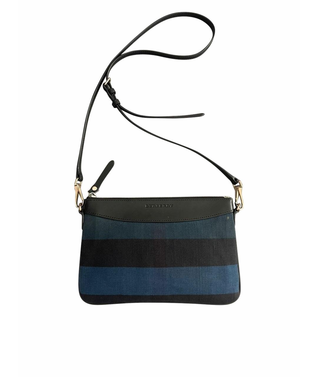 BURBERRY Темно-синяя тканевая сумка через плечо, фото 9