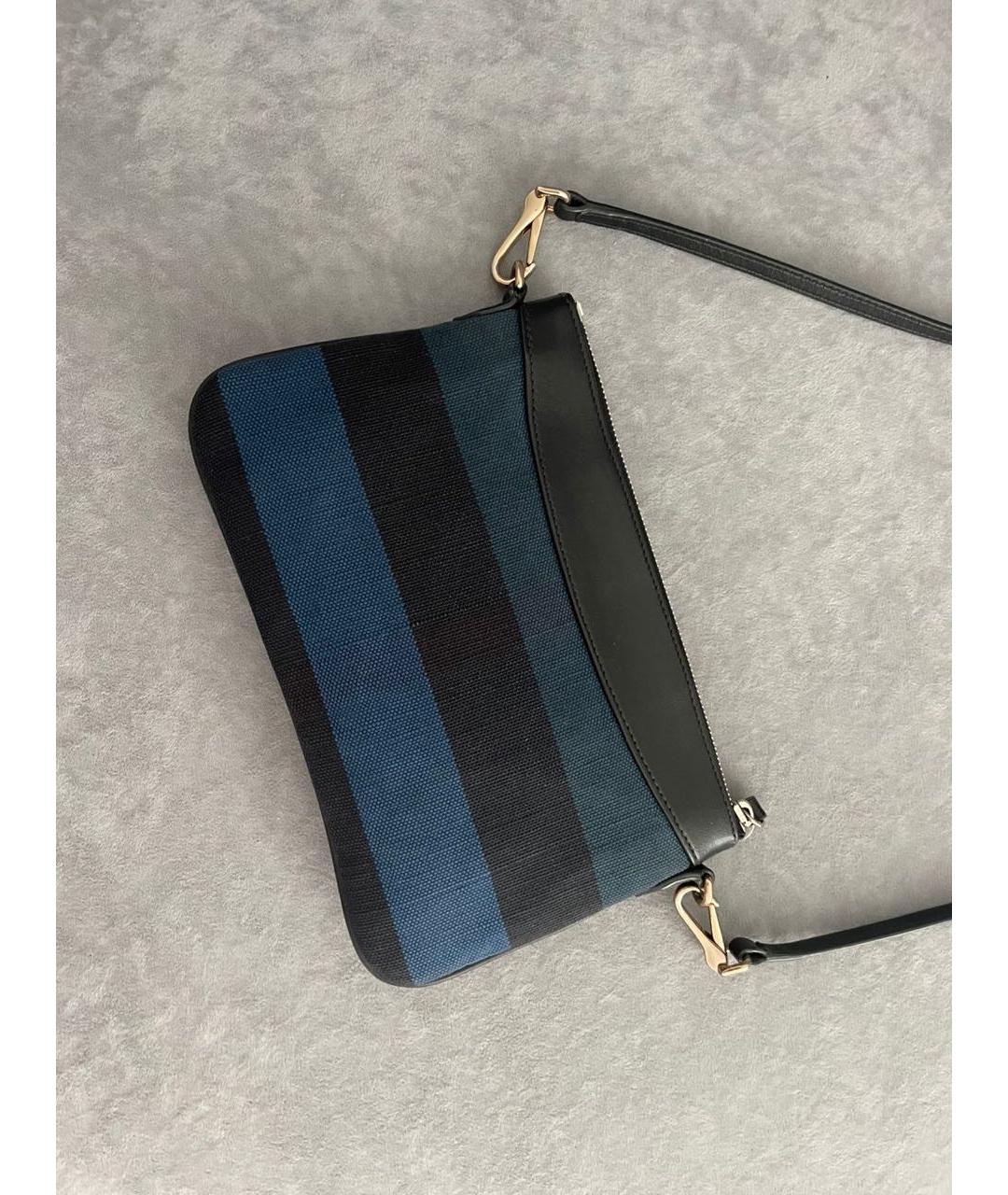 BURBERRY Темно-синяя тканевая сумка через плечо, фото 3