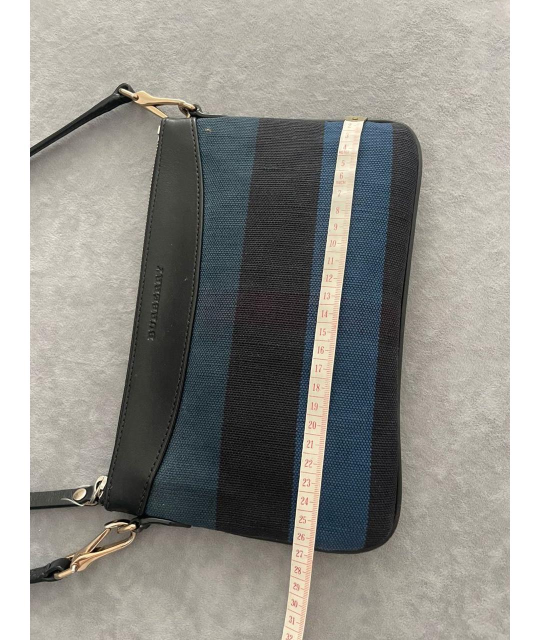 BURBERRY Темно-синяя тканевая сумка через плечо, фото 6