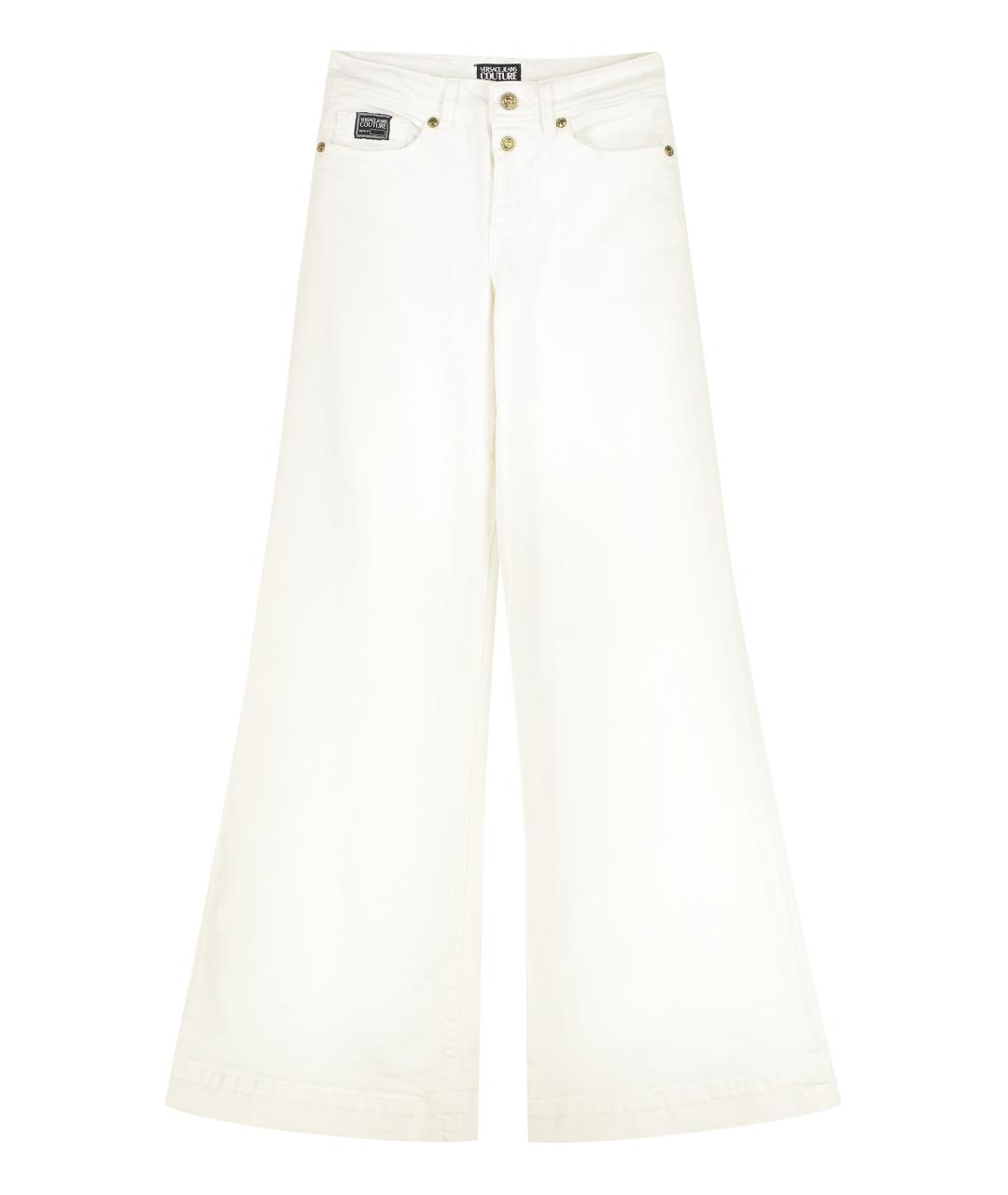 VERSACE JEANS COUTURE Белые хлопковые джинсы клеш, фото 1