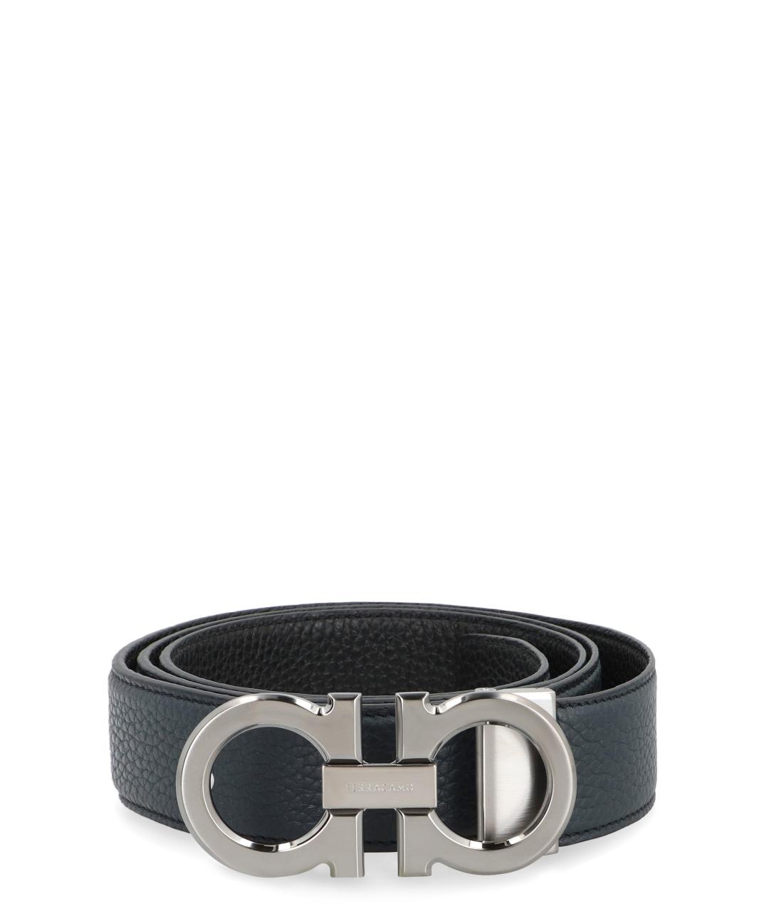 FERRAGAMO Черный кожаный ремень, фото 1